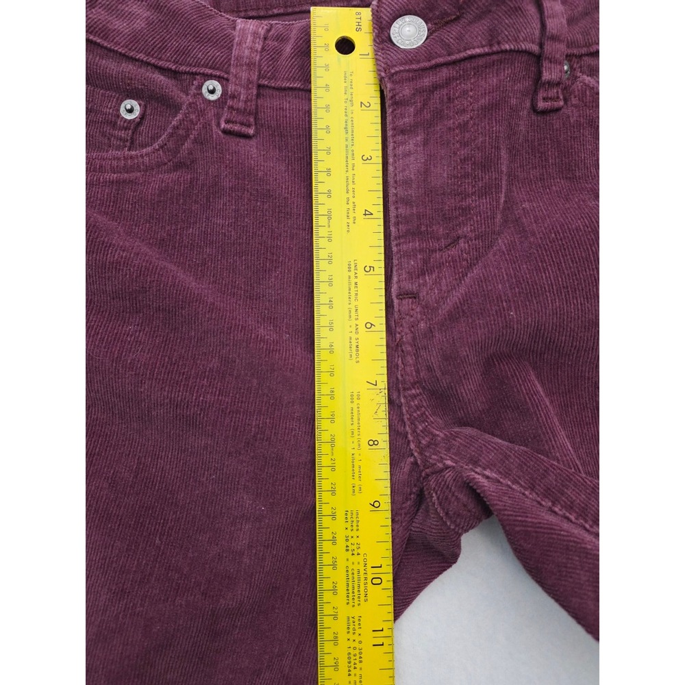 Levi's Corduroy Leggings Slim 29 Burgundy Purple Indie Boho - Picture 6 of 10